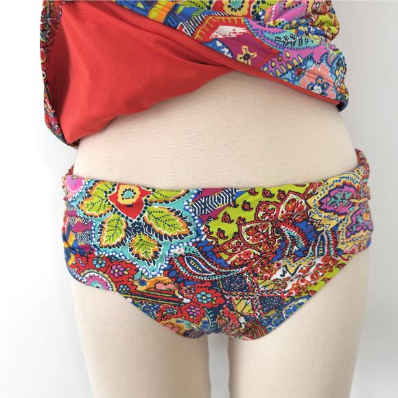 Bleu Rod Beattie 2Pc Twisted Tankini Swim Top and Bottom Multicolor Paisley 6 - Picture 4 of 11